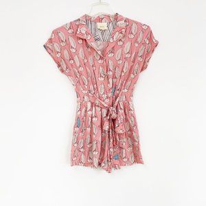 Anthropologie Maeve Pink Sailboat Romper sz 0